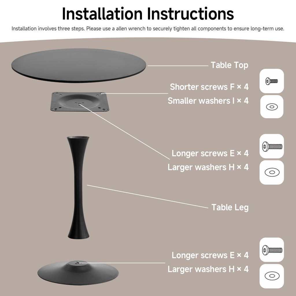 23.6" Small Round Dining Table, White Modern Circle Kitchen Table for 2-4, Space Saving, for Dining Room Apartment Office