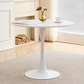 31.5" Small Round Dining Table for 2-4, White Modern Circle Kitchen Table, Space Saving, for Dining Room Apartment Office
