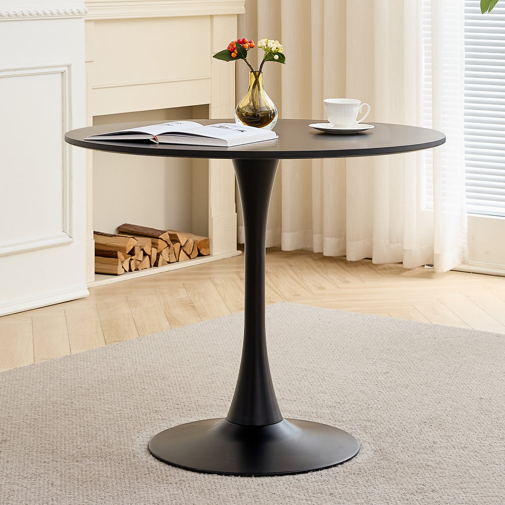 31.5" Small Round Dining Table for 2-4, White Modern Circle Kitchen Table, Space Saving, for Dining Room Apartment Office